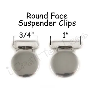 3/4" or 1" Round Face Suspender Clips