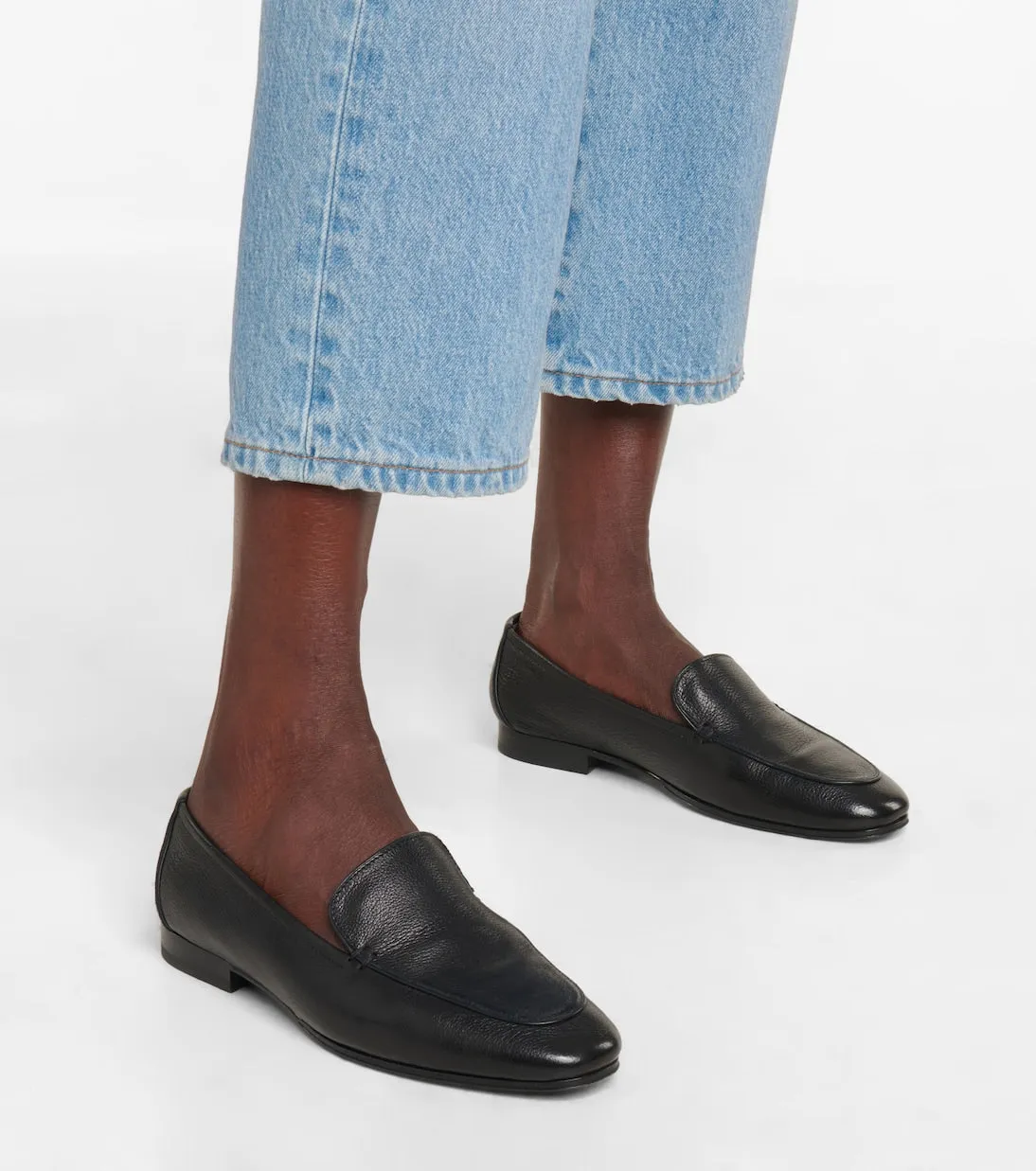 Adam The Row Leather Loafers, Black