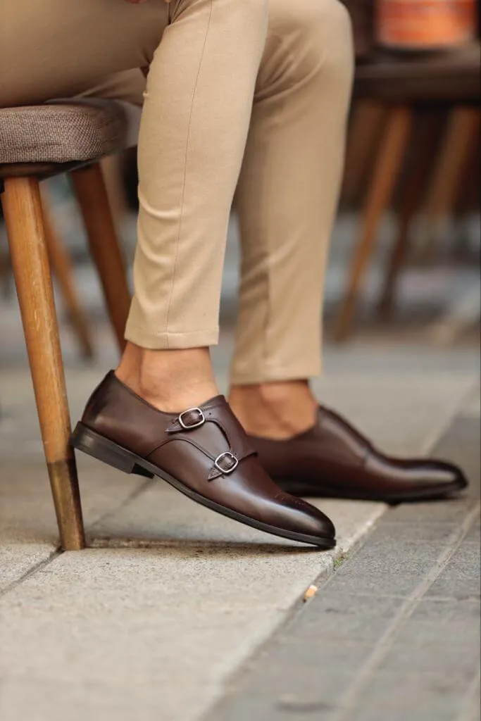 Albina Monk Strap Brown Shoe