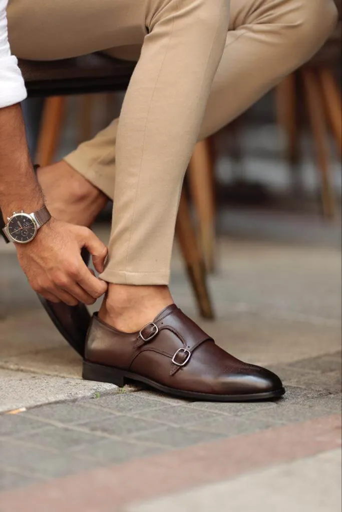 Albina Monk Strap Brown Shoe