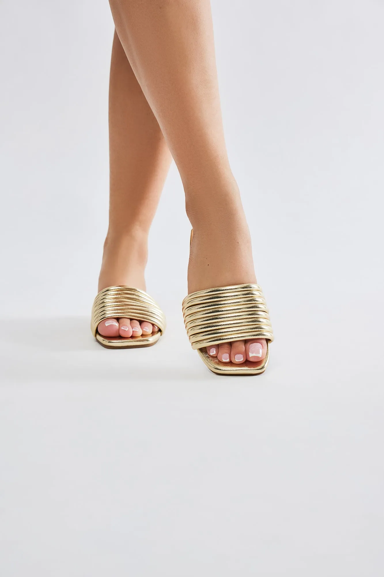 Alisson Block Heel Sandals - Gold