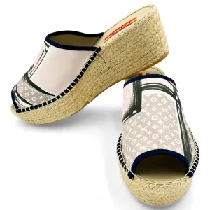 BAGAGE Pink Modern Wedge Espadrilles