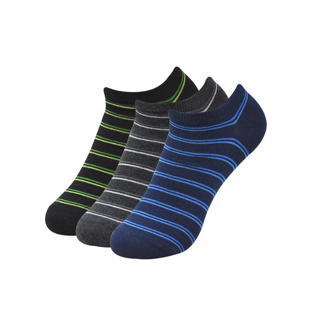 Balenzia Men' s Striped Low Cut Socks-(Pack of 3 Pairs/1U)