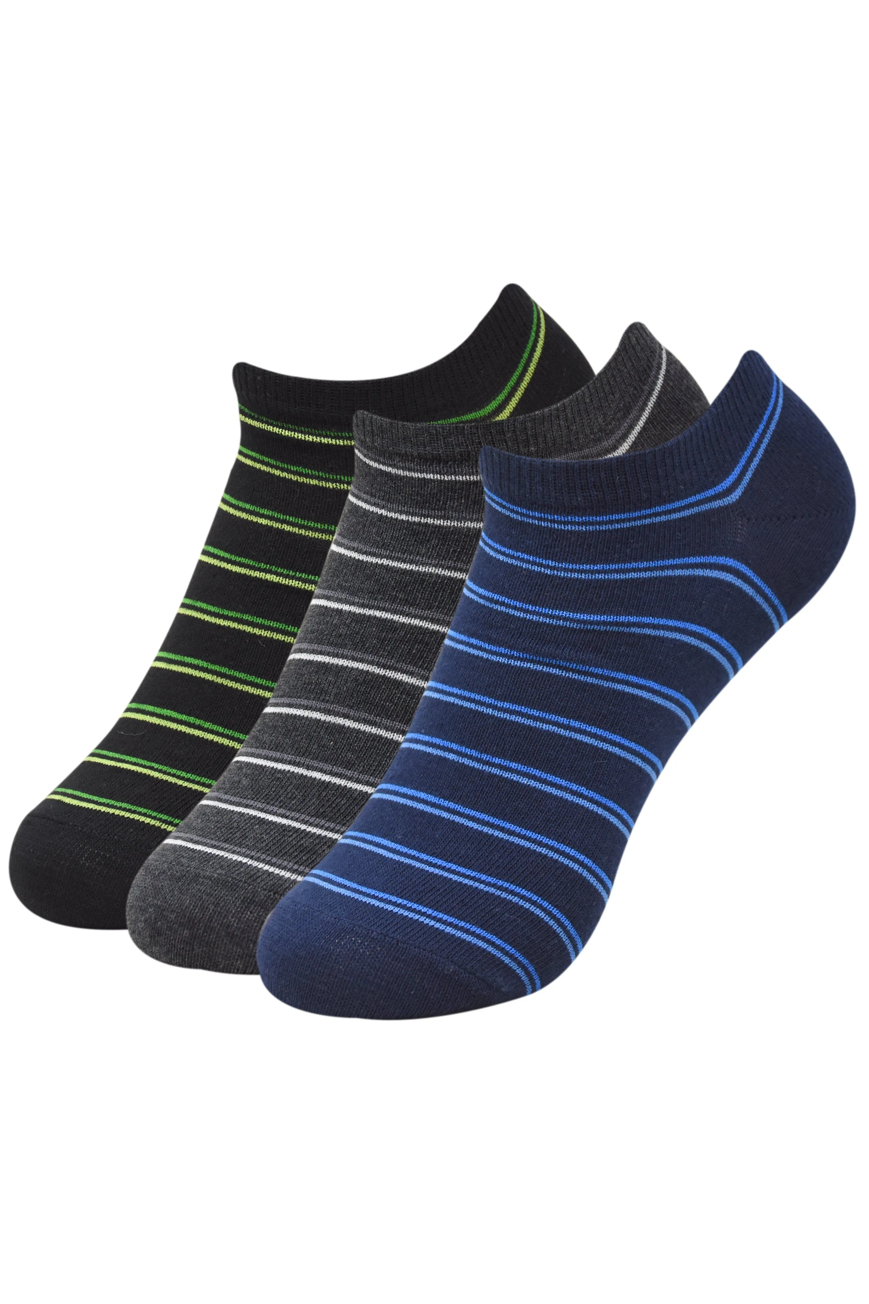 Balenzia Men' s Striped Low Cut Socks-(Pack of 3 Pairs/1U)