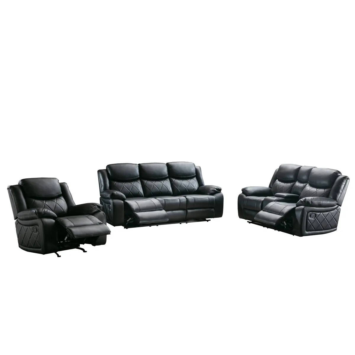 Bartholomew Black Reclining Loveseat