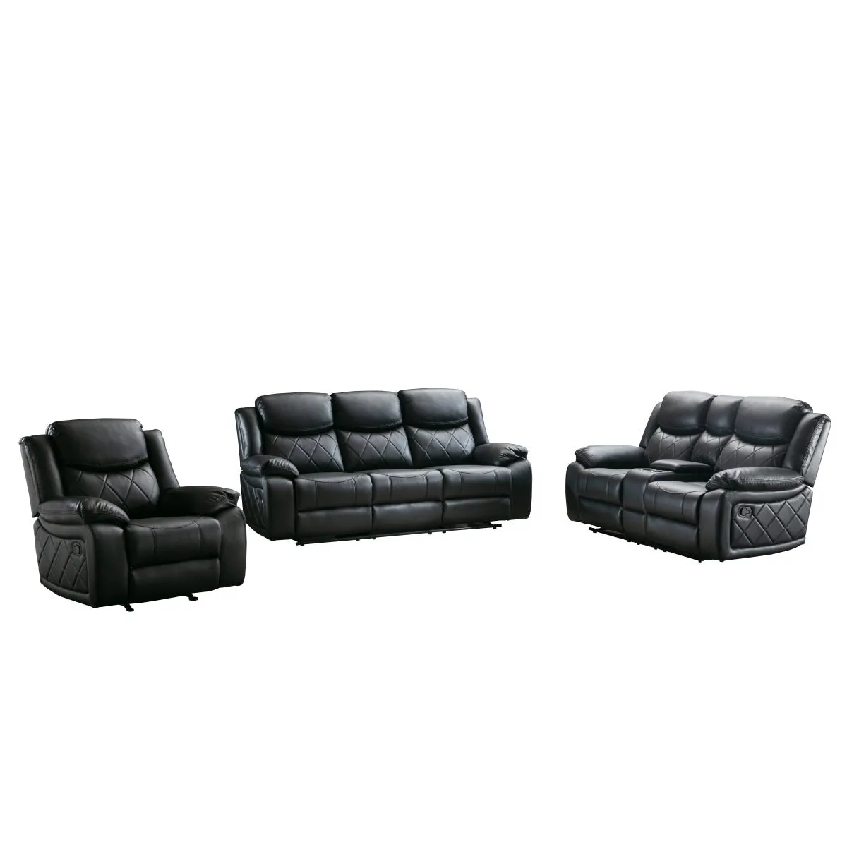 Bartholomew Black Reclining Loveseat