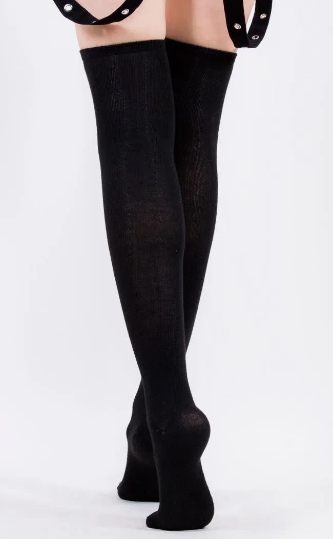 Basic Black Thigh High Socks