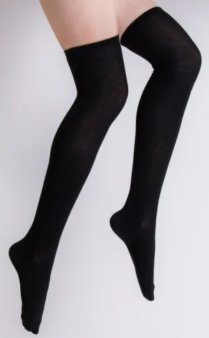 Basic Black Thigh High Socks