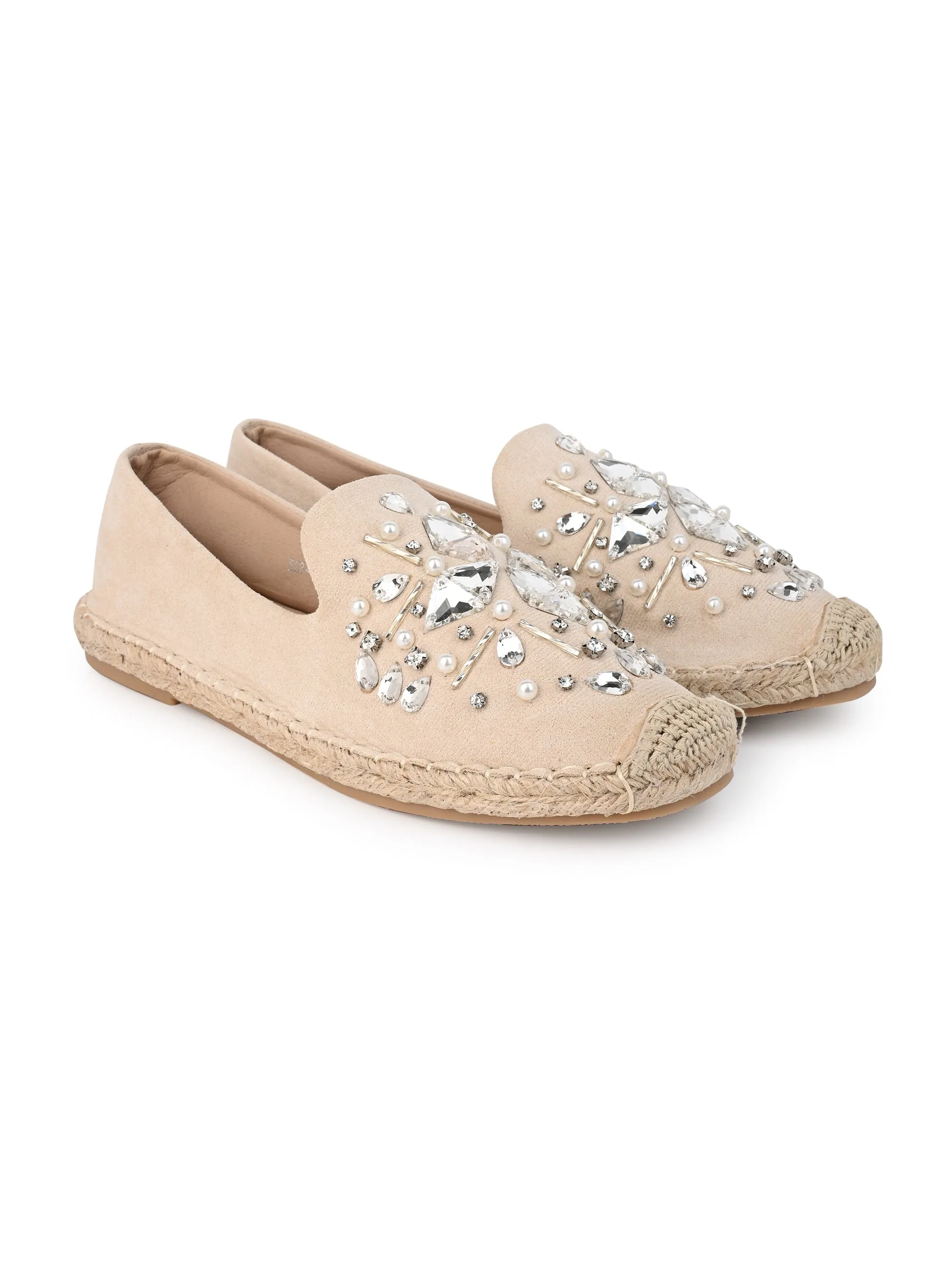 Beige Suede Espadrilles