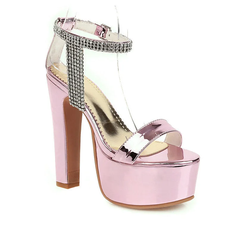 Block heel platform sandals