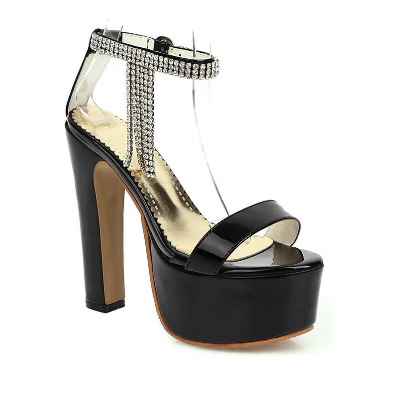 Block heel platform sandals