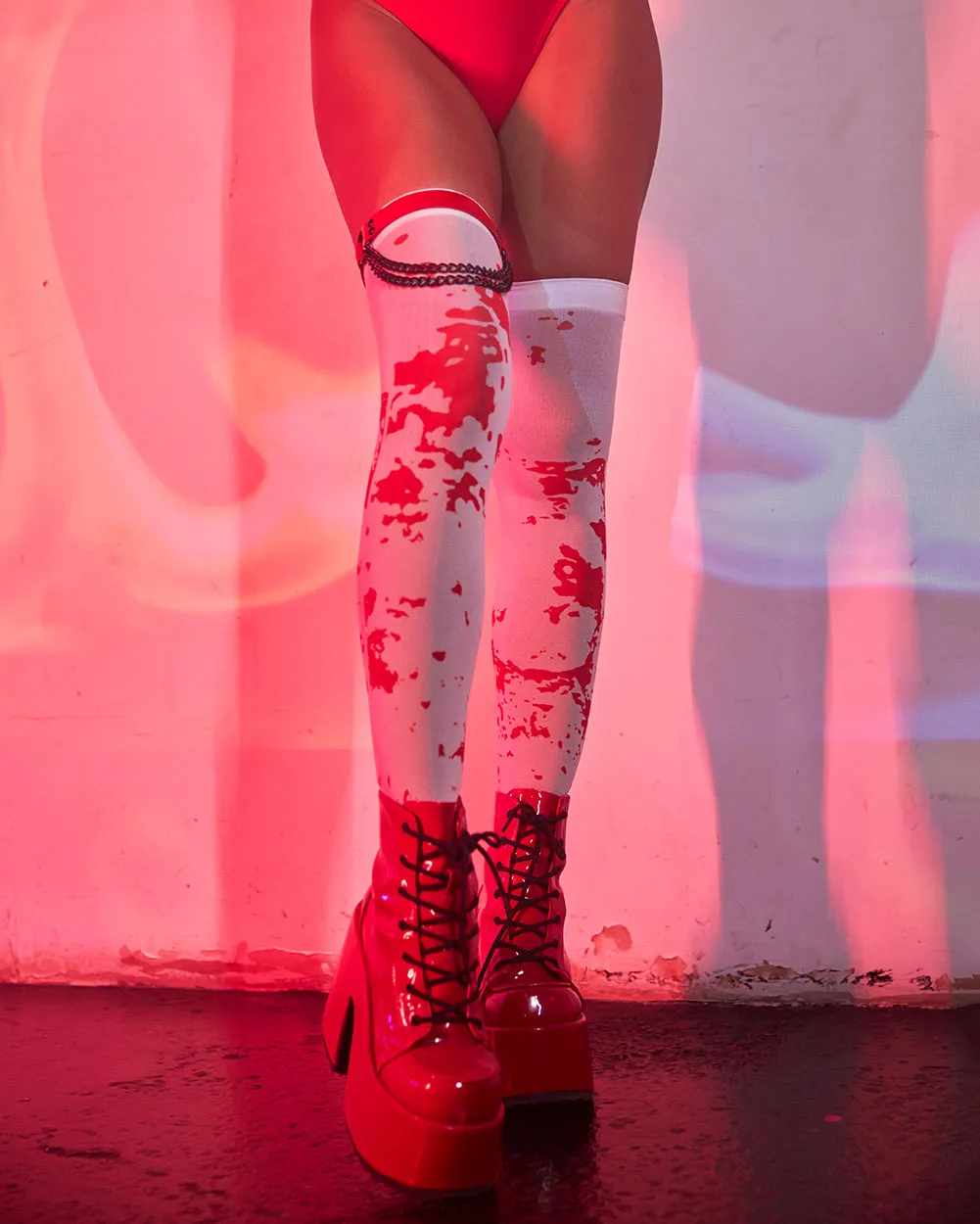 Bloody Mary Thigh High Socks