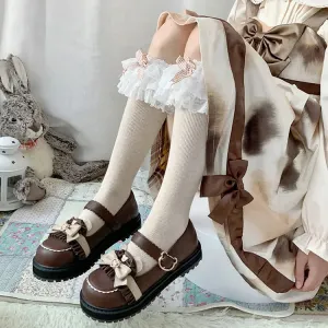 Bowknot Heart Bear Platform Lolita Mary Janes Shoes