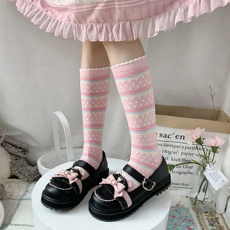 Bowknot Heart Bear Platform Lolita Mary Janes Shoes