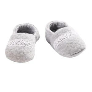 Boys Grey Quilted Cotton Booties