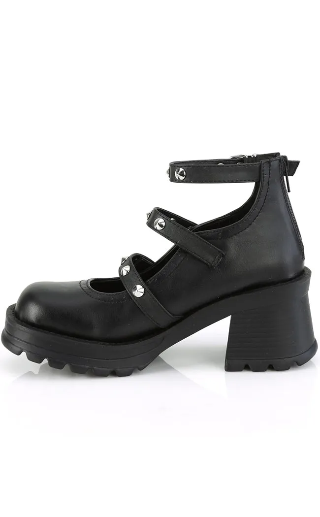 BRATTY-30 Black Matte Mary Janes