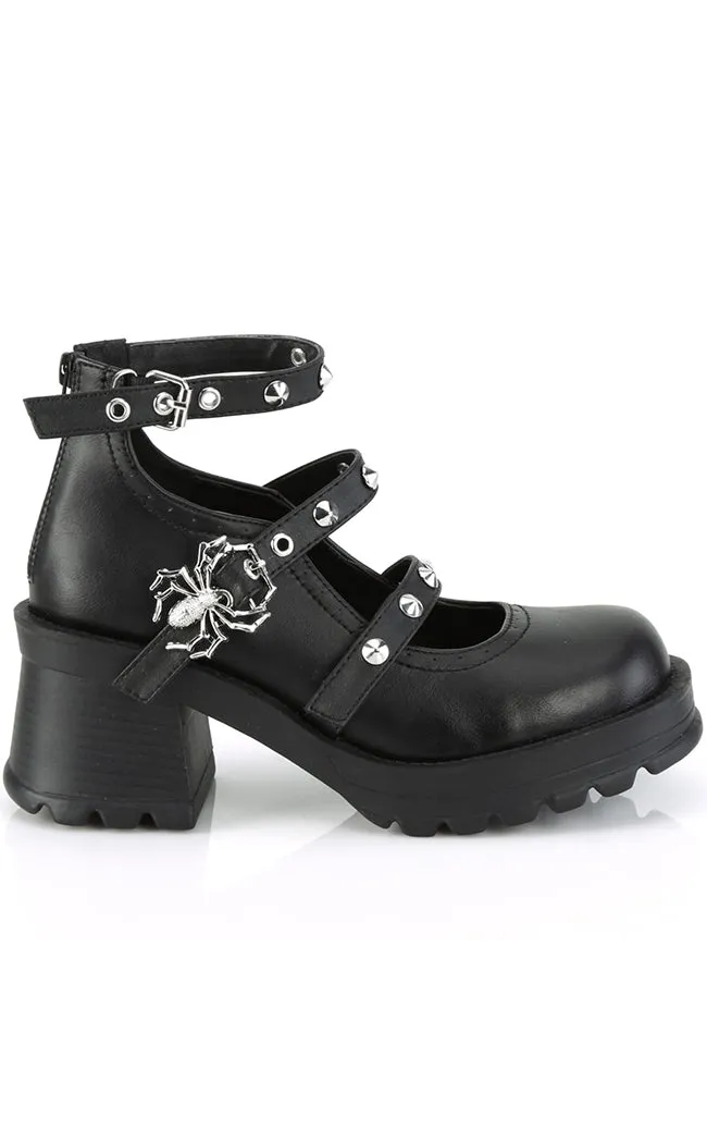 BRATTY-30 Black Matte Mary Janes