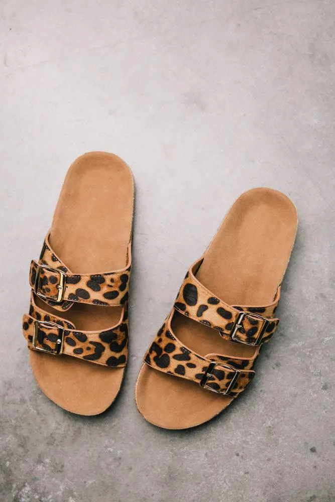 Buckle Sandals in Leopard - FINAL SALE