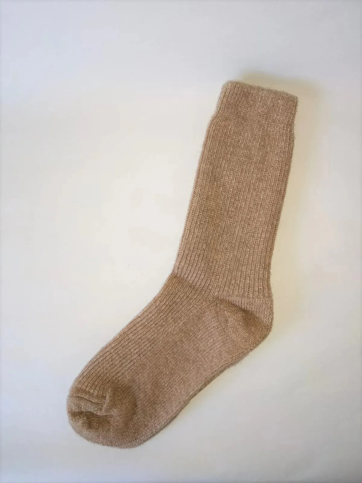 CAMELIA ~ Camel/Wool/Cotton/Hemp Sock. Natural. Undyed.