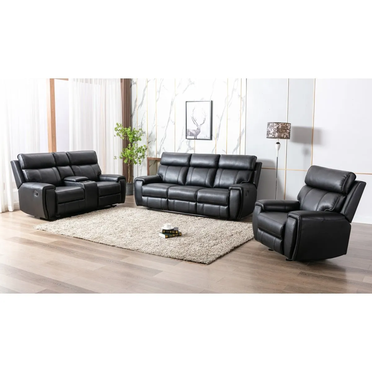 Carnegie Black Reclining Set