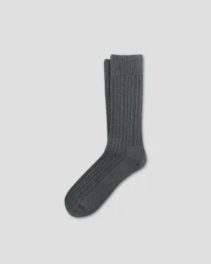 Cashwool Wool Short Socks - MED GREY