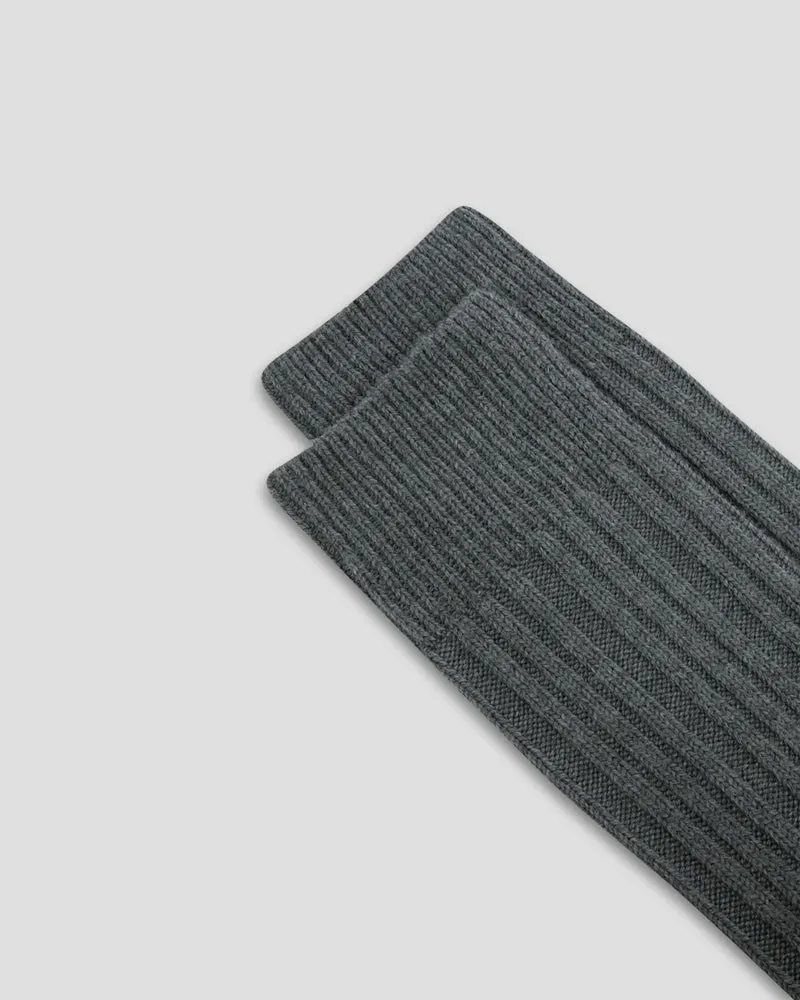 Cashwool Wool Short Socks - MED GREY