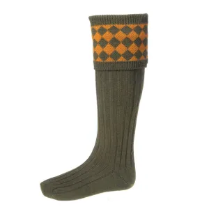 Chessboard Sock - Bracken by House of Cheviot