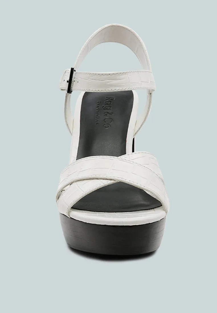 CHYPRE High Heeled Block Sandal In White