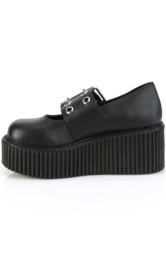 CREEPER-230 Black Vegan Mary Janes (AU Stock)