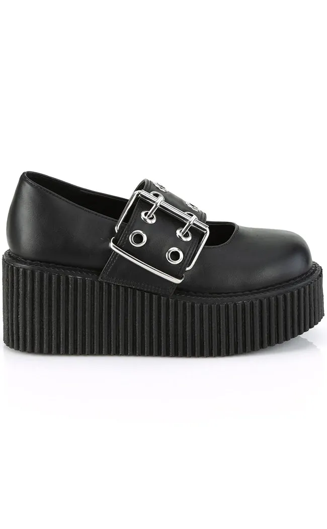 CREEPER-230 Black Vegan Mary Janes (AU Stock)