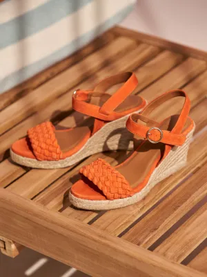 Espadrilles compensées Ambre - Suède orange