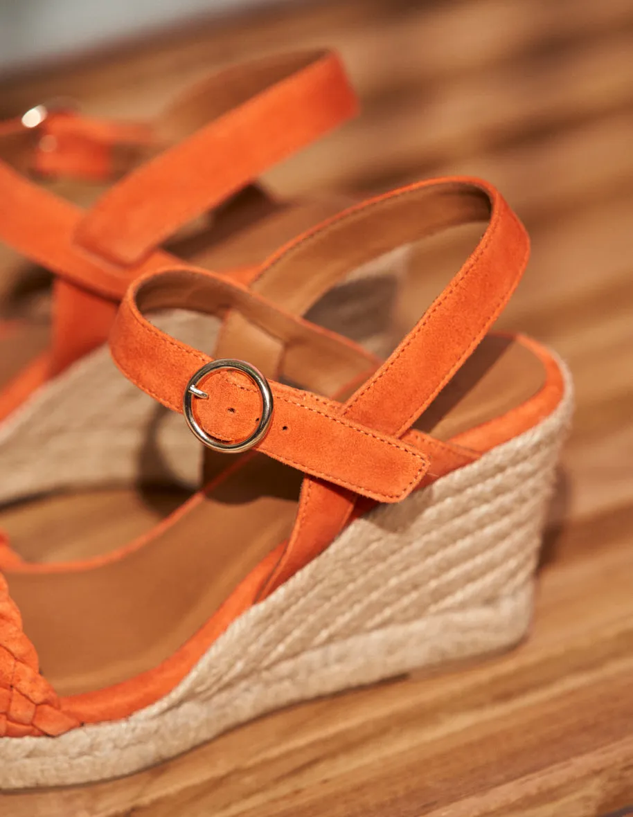 Espadrilles compensées Ambre - Suède orange