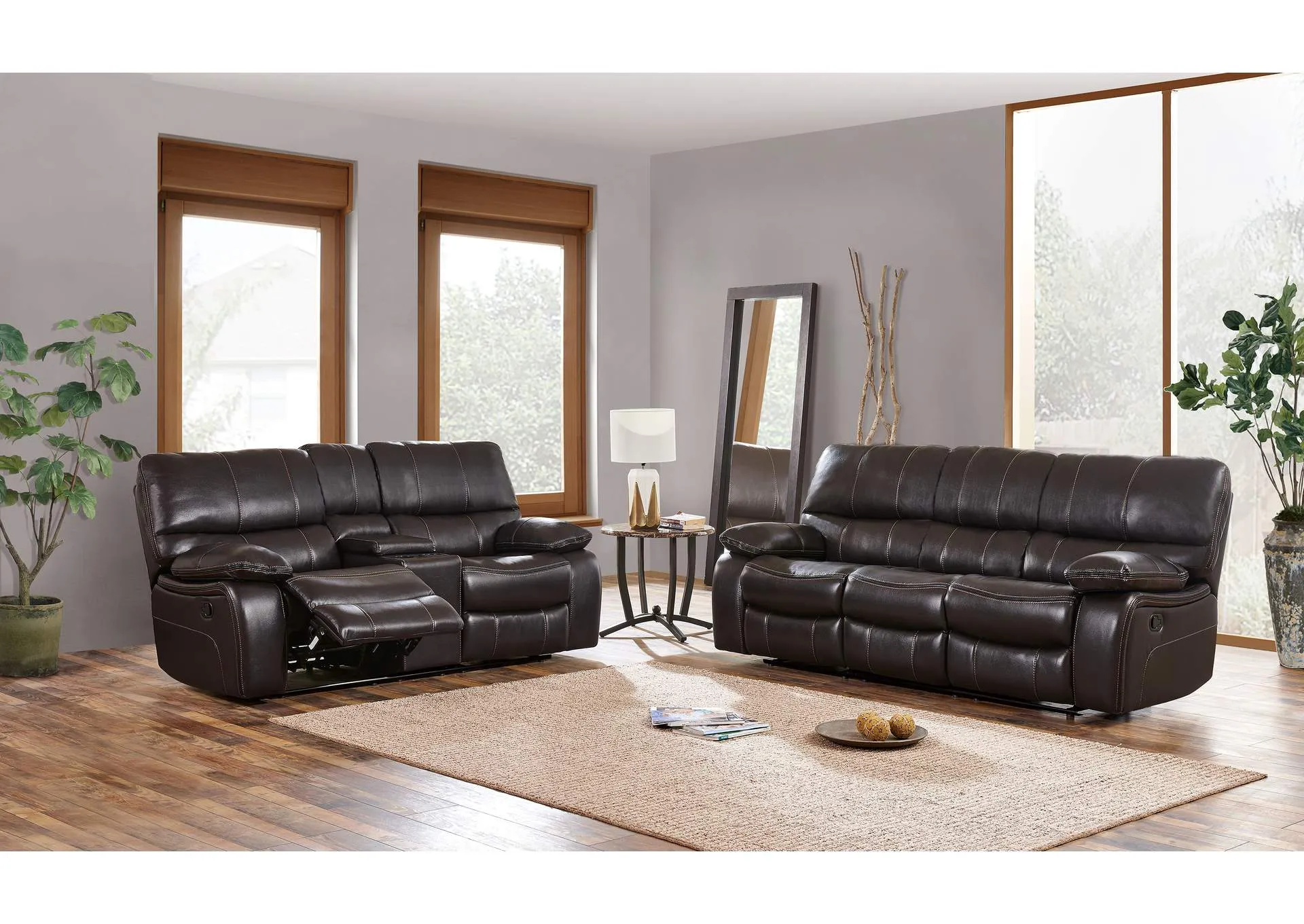 Espresso  Console Reclining Loveseat