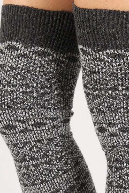 Fair Isle Thigh High Socks