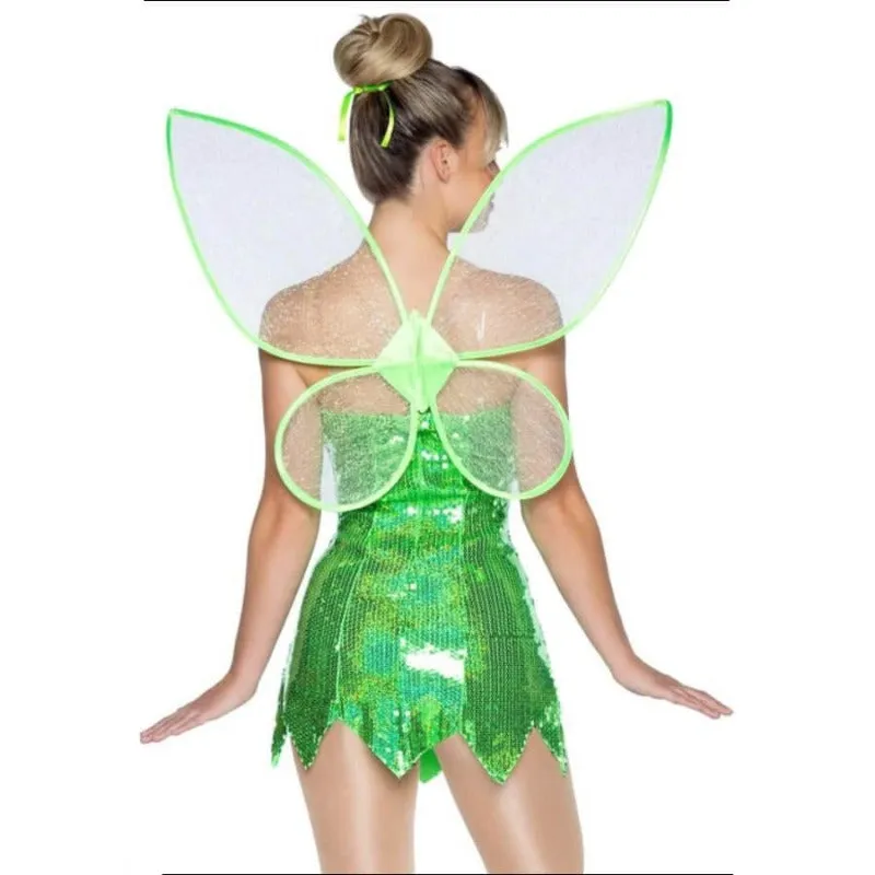 Green Fairy Dress Set with Wings Ladies Costume