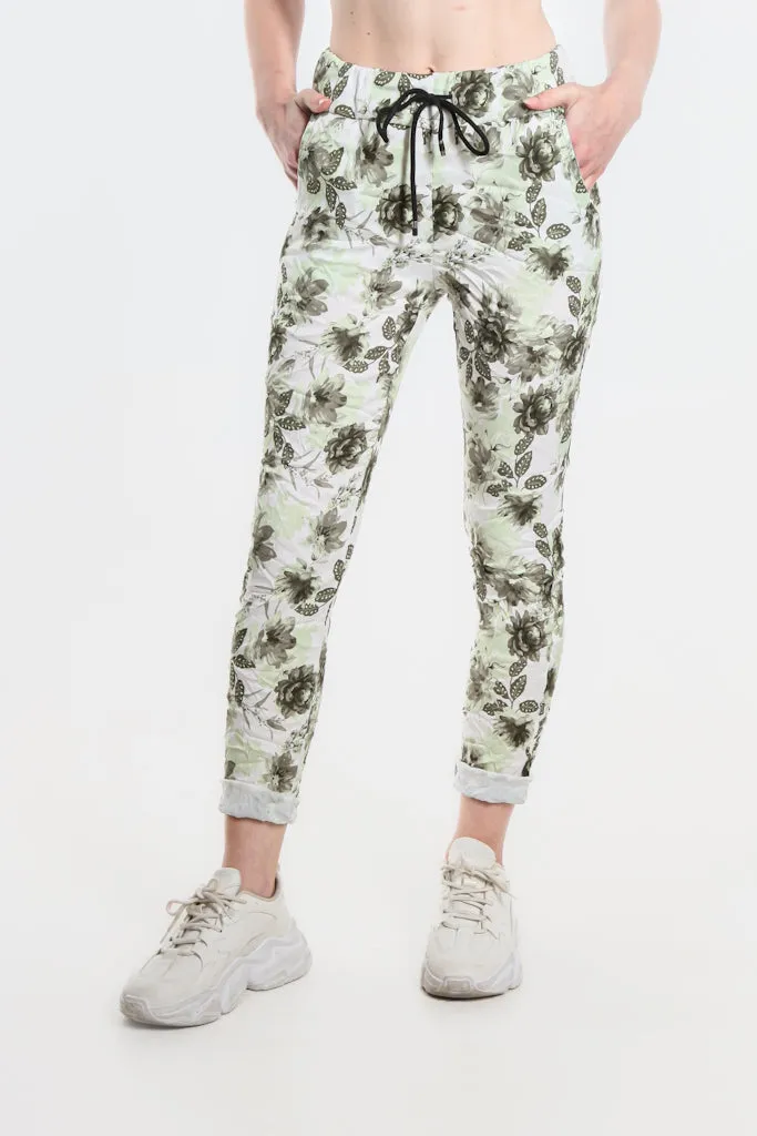 Izzy Floral Leaves Featherweight Pant (PL712F)