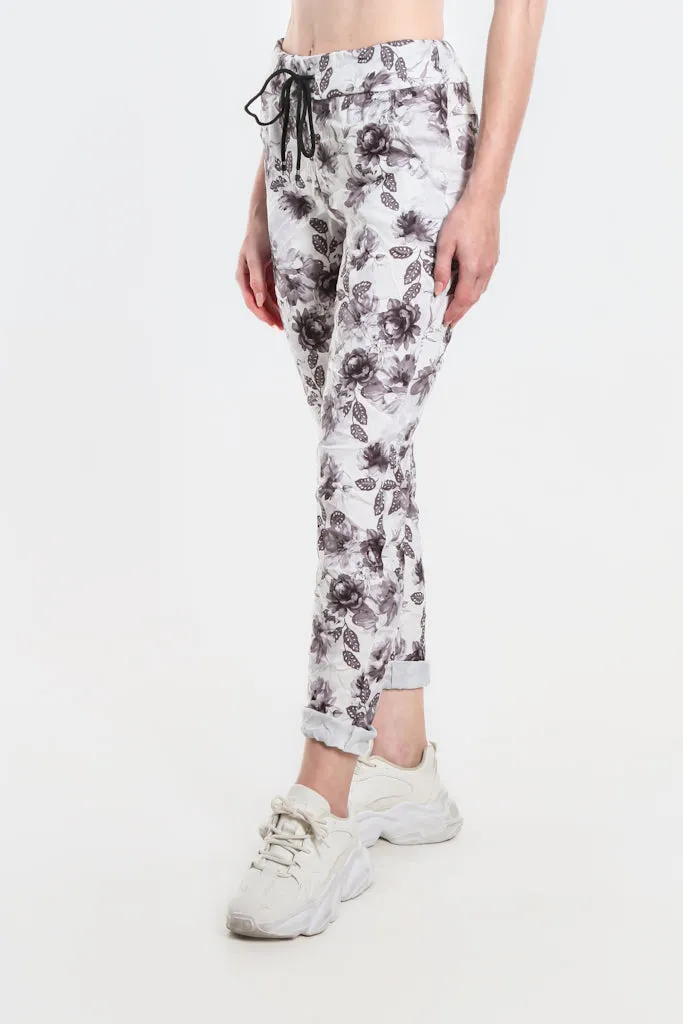 Izzy Floral Leaves Featherweight Pant (PL712F)