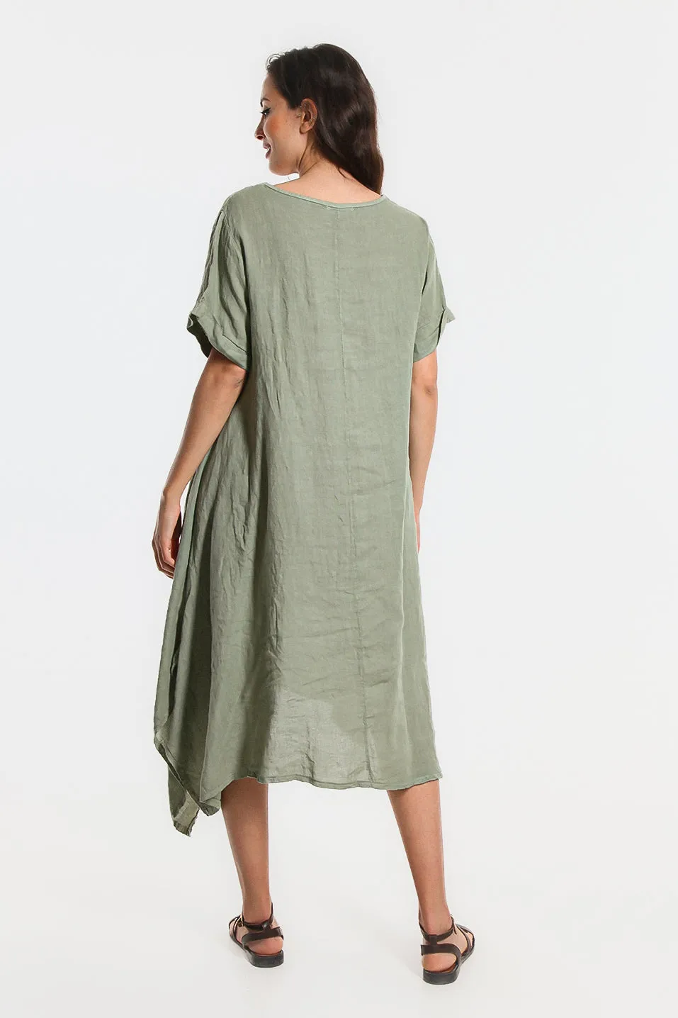 Jayde Drawstring Linen Dress - FINAL SALE