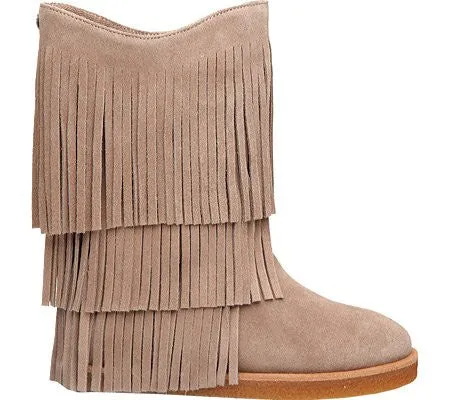 Koolaburra Women's Josie Fringe Shearling Boot Chestnut