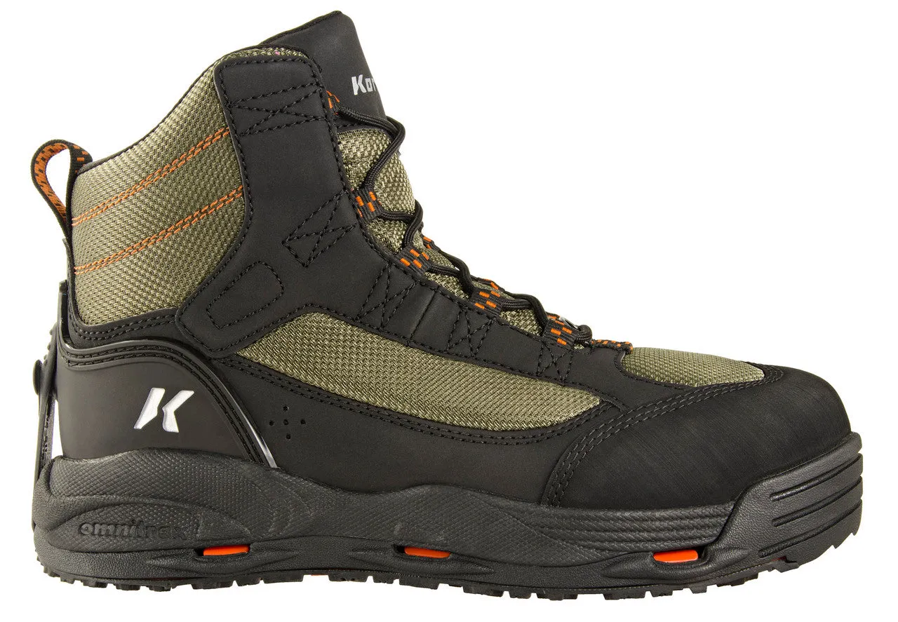 Korkers Mens Olive/Black Greeenback Wading Boots with Felt & Kling-On Soles