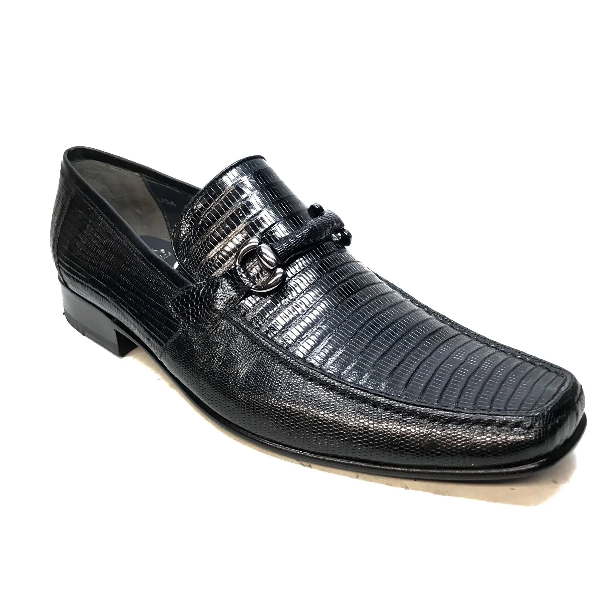 Los Altos Men's All Over Lizard Buckled Dress Loafers