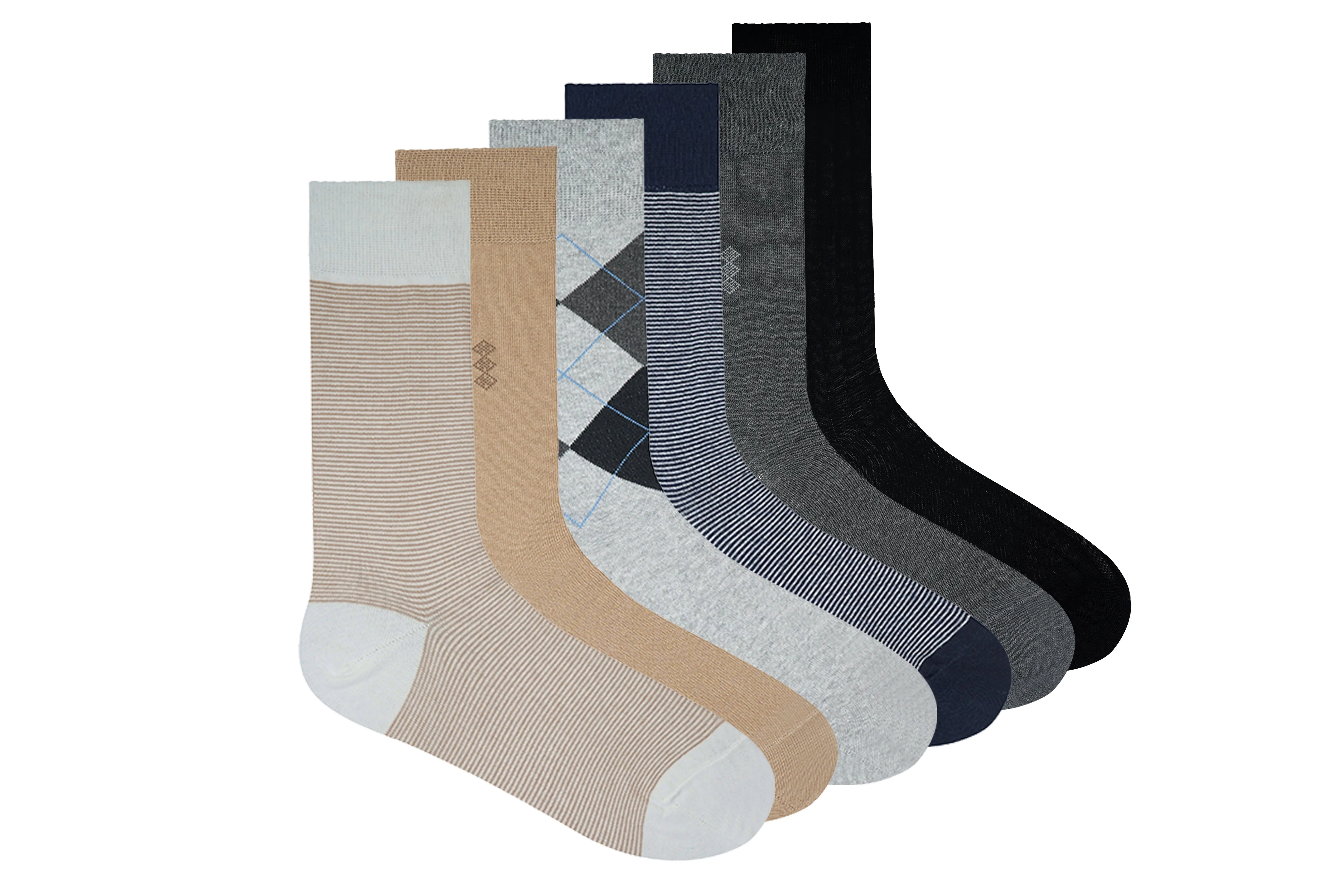 Men's Crew/ Midcalf length socks- Multicolor (6 Pairs)