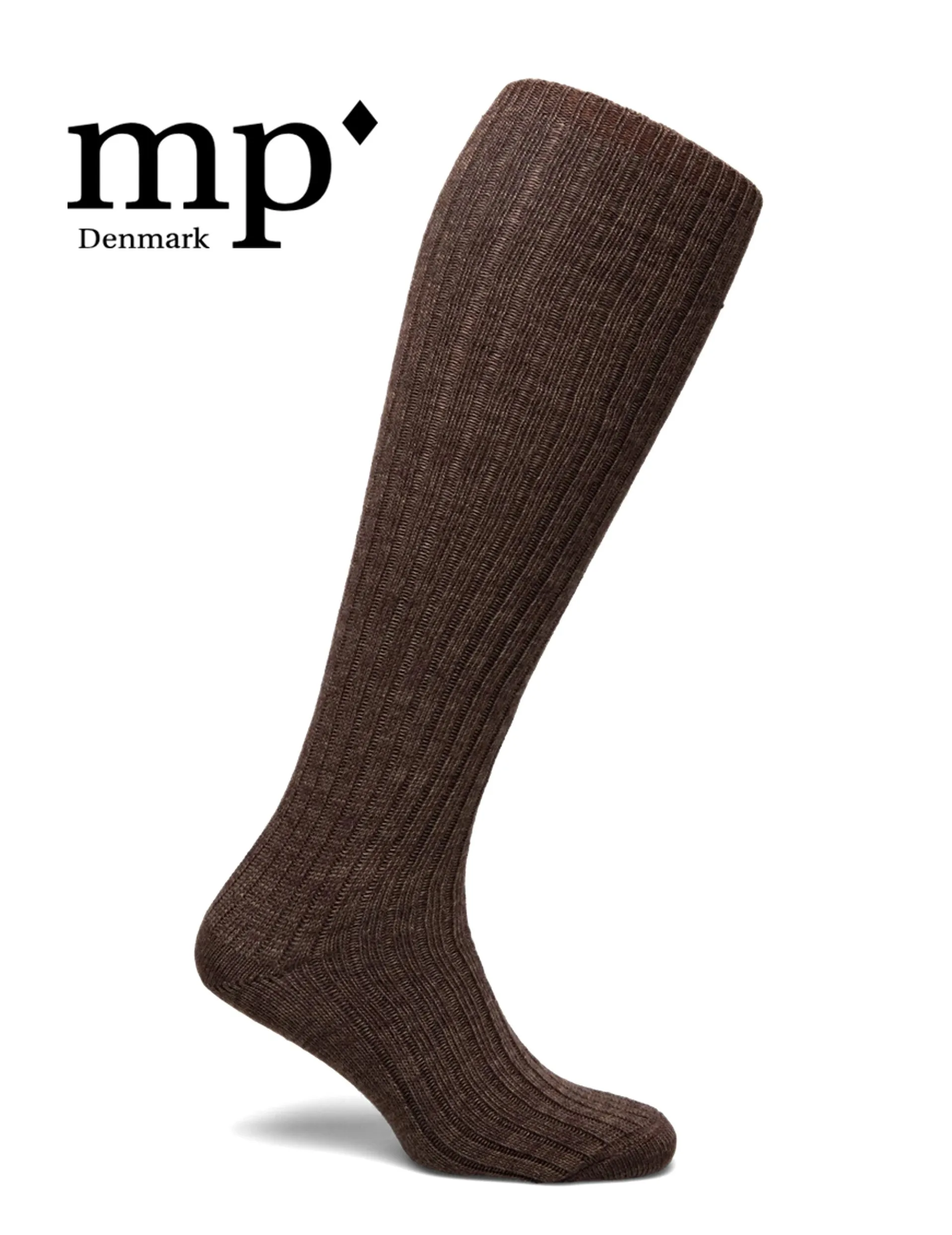 MP Denmark Megan Knee High Socks Brown Melange 69508