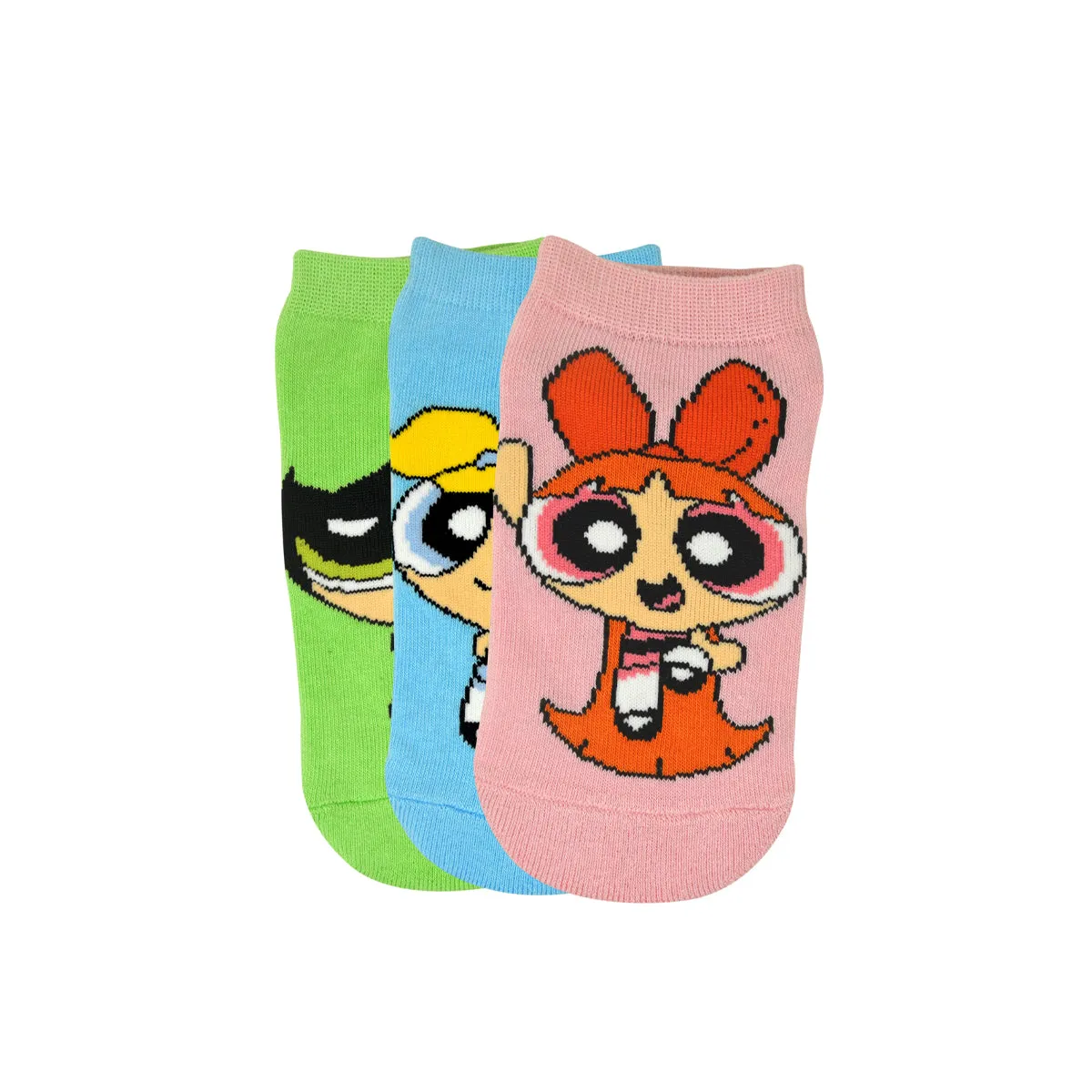 Powerpuff Girls By Balenzia Low Cut Socks for Kids (Pack of 3 Pairs/1U)(4-6 YEARS)