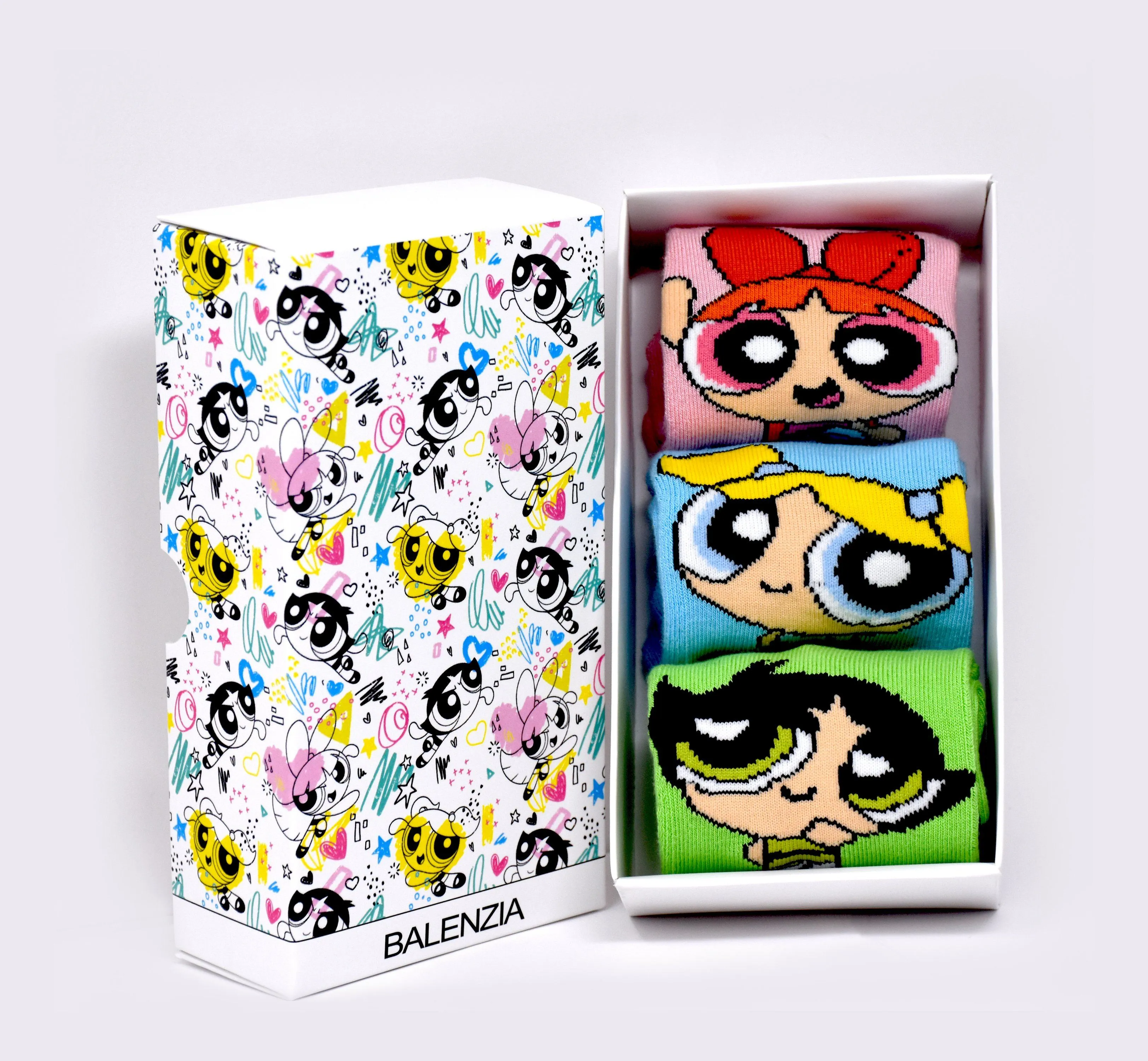 Powerpuff Girls By Balenzia Low Cut Socks for Kids (Pack of 3 Pairs/1U)(4-6 YEARS)