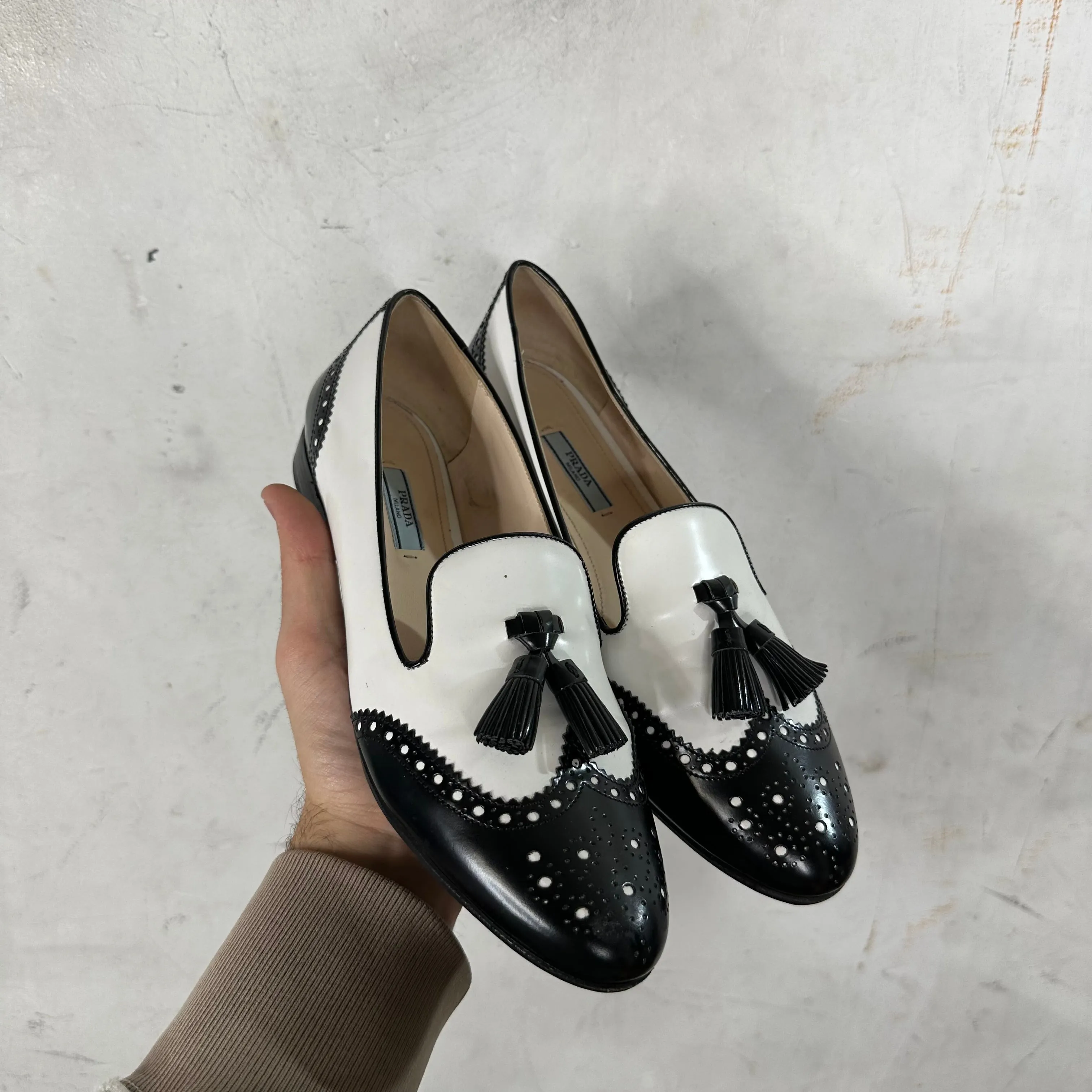 Prada Spazzolato Tassle Loafers