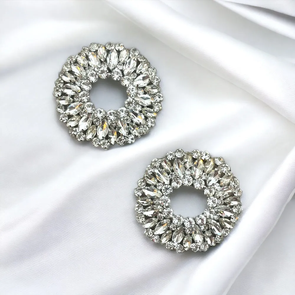 Round Enchanted Rhinestone Bridal Shoe Decorative Clips