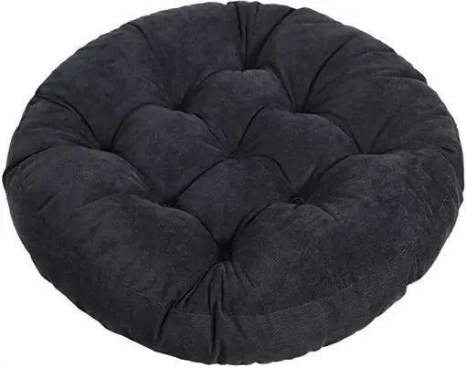 Round Shape Floor Cushion / Soft Meditation Cushion For Casual Seating In Black Color