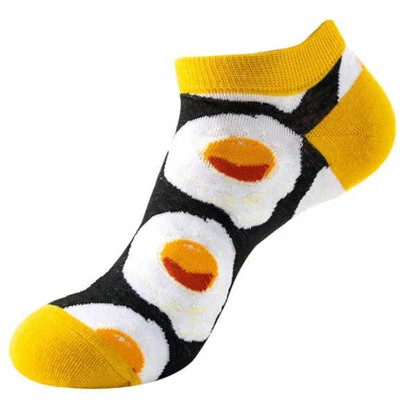 Set of 4 Pairs Food Pattern Low Cut Socks (One Size) 4對一套食物圖案船襪 (均碼)