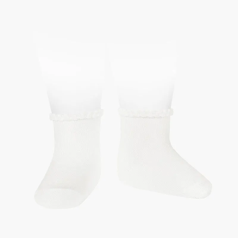 Short Sock with Patterned Cuff